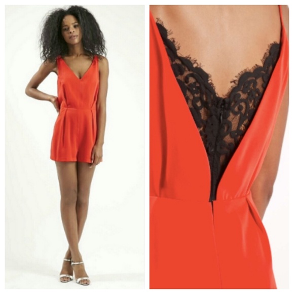 Topshop Pants - NWOT Topshop Playsuit with Lace Back